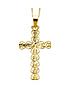  image of love-gold-9ctnbspgold-fancy-cross-pendant-necklace