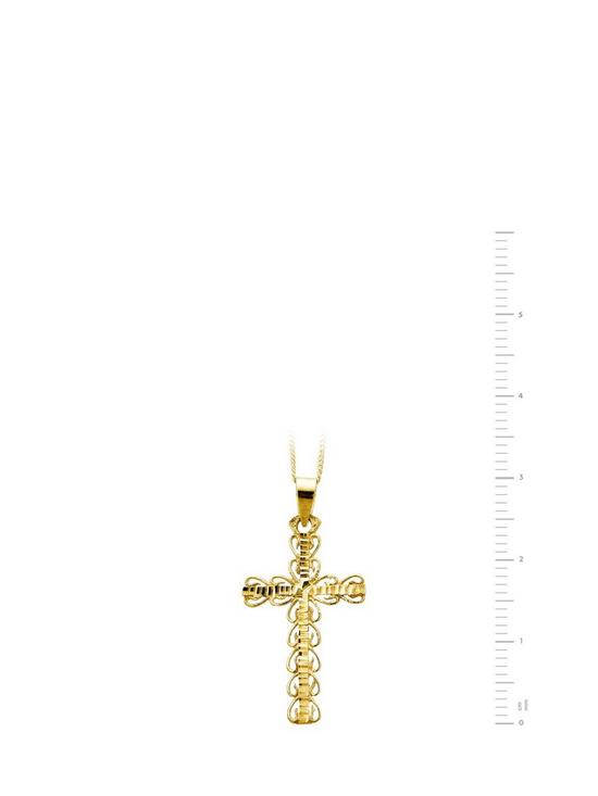 back image of love-gold-9ctnbspgold-fancy-cross-pendant-necklace