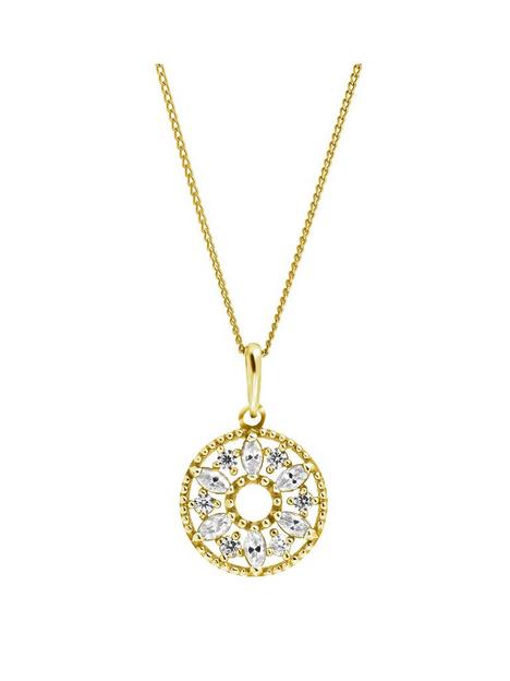 love-gold-9ct-yellow-gold-mixed-cut-cubic-zirconia-round-pendant-necklace