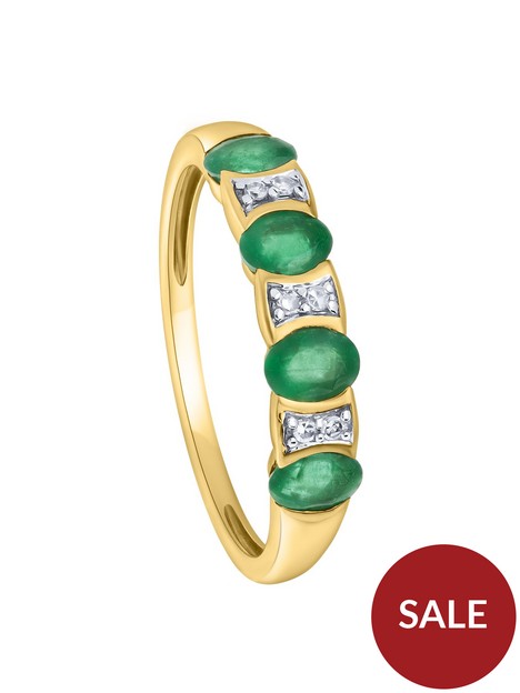 love-gem-9ct-yellow-gold-53mm-oval-emerald-and-diamond-eternity-ring
