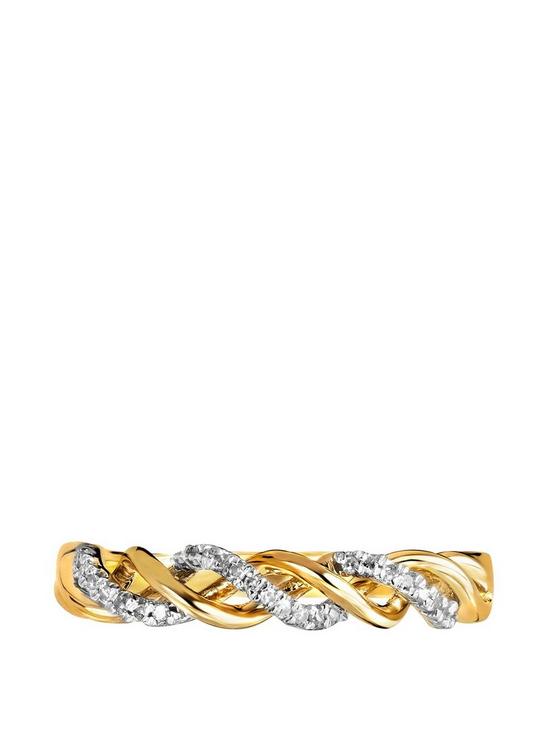 stillFront image of love-diamond-9ct-yellow-gold-diamond-entwined-eternity-ring