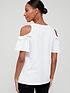  image of v-by-very-cold-shoulder-frill-t-shirt-whitenbsp