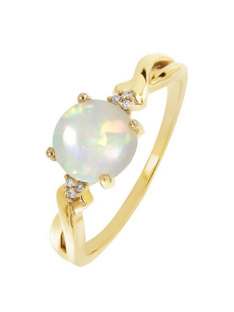 love-gem-9ct-yellow-gold-7mm-round-cabochon-opal-and-diamond-ring