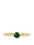  image of love-gold-9ct-yellow-gold-green-cubic-zirconia-beaded-ring