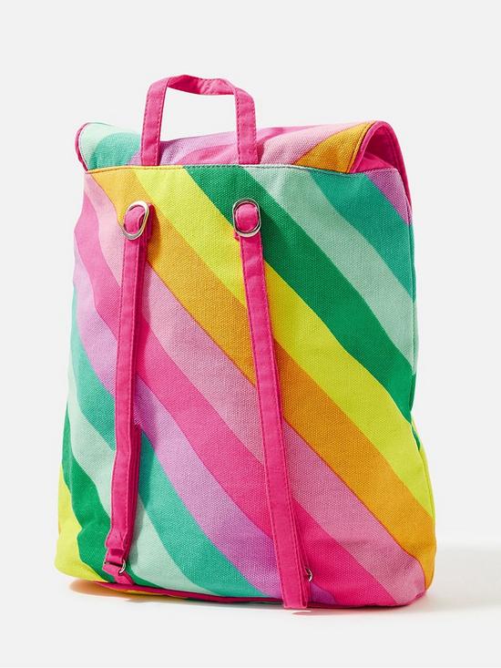 stillFront image of accessorize-girls-rainbow-stripe-backpack-multi