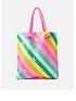 image of accessorize-girls-rainbow-stripe-shopper-bag-multi