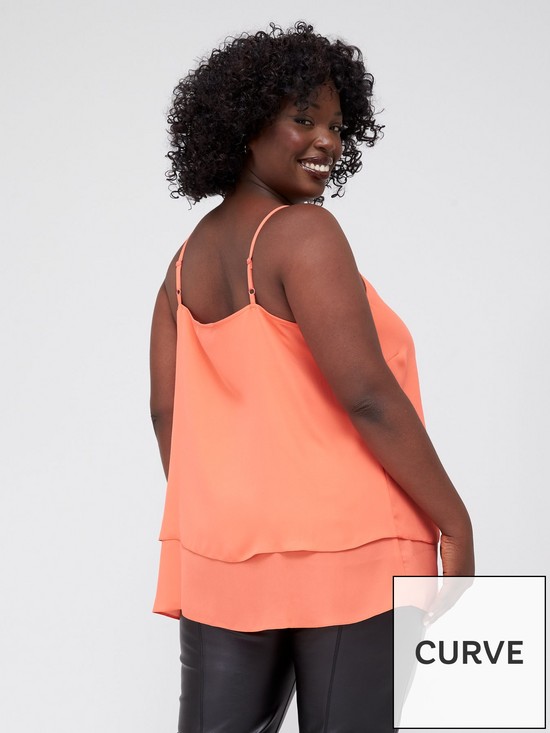 stillFront image of v-by-very-curve-double-layer-cami-coral