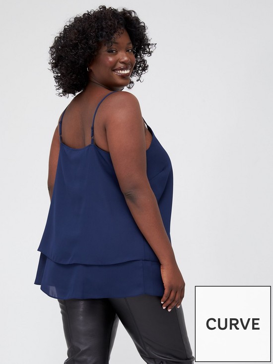 stillFront image of v-by-very-curve-double-layer-cami-blue