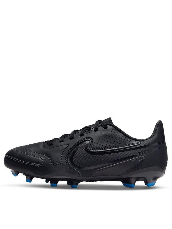 front image of nike-junior-tiempo-8-club-firm-ground-football-boot-black