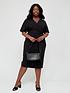  image of v-by-very-curve-short-sleeve-scuba-crepe-fitted-dress-black