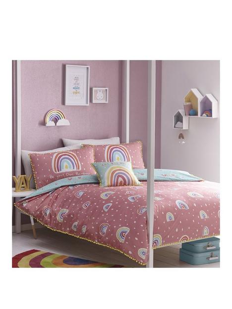appletree-rainbow-pom-pom-100-cotton-single-duvet-cover-set