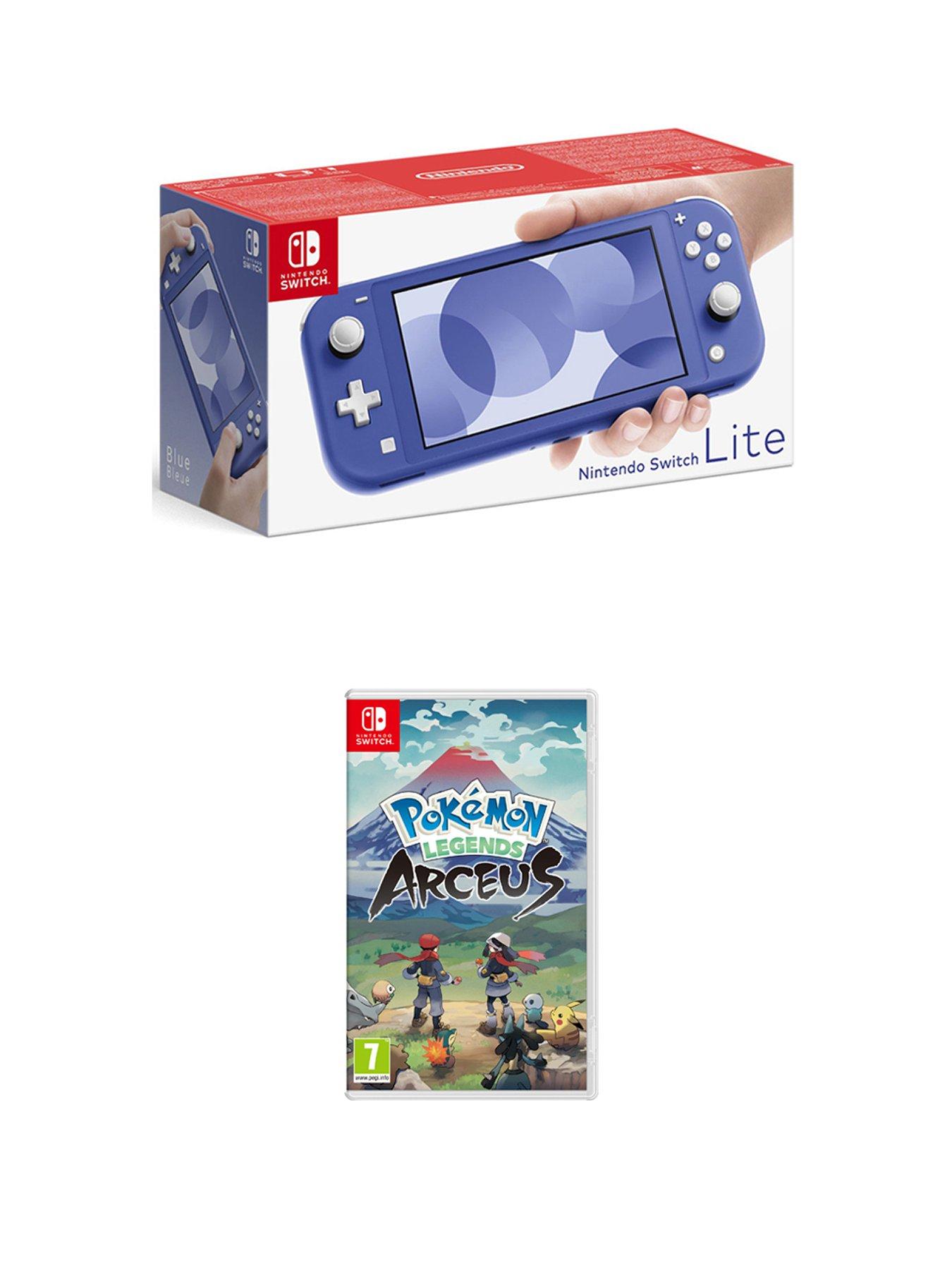 front image of nintendo-switch-lite-console-with-pokemon-legends-arceus