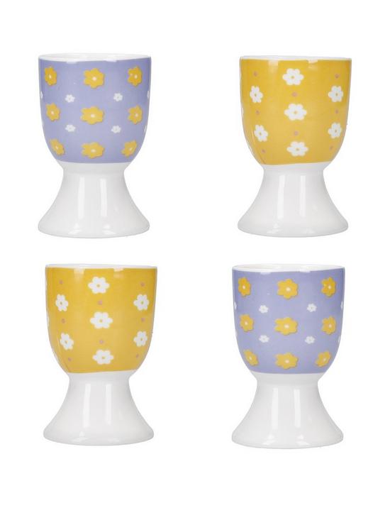 front image of kitchencraft-soleada-floral-set-of-4-egg-cups