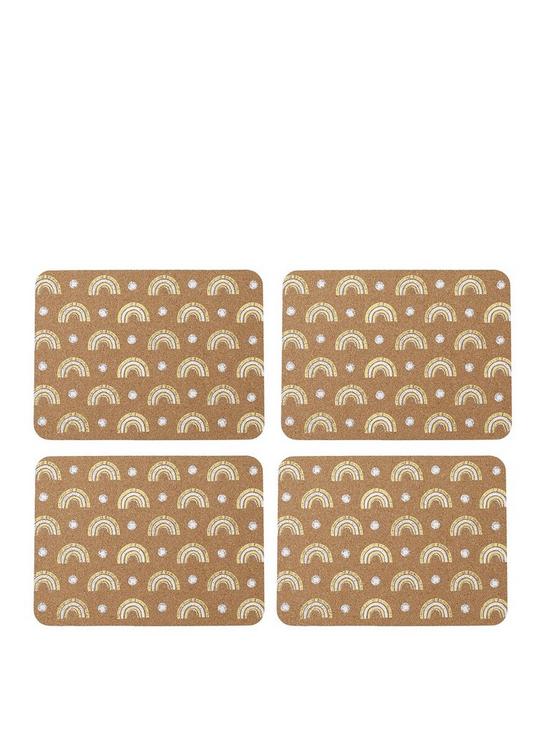 front image of creative-tops-cork-rainbow-set-of-4-placemats