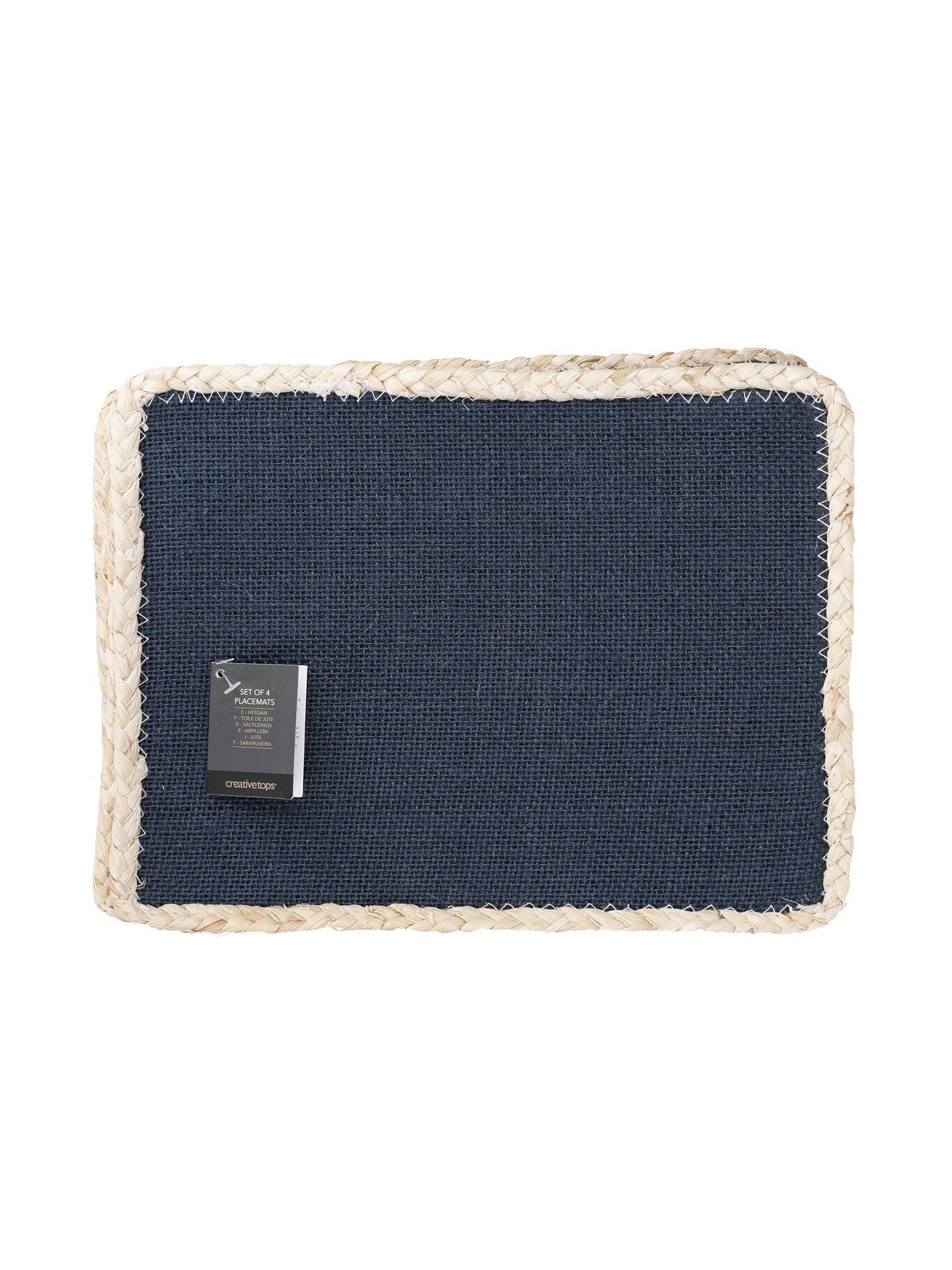 image of creative-tops-jute-blue-set-of-4-placemats