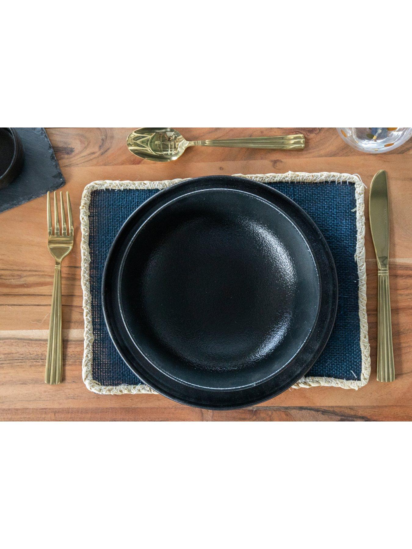  image of creative-tops-jute-blue-set-of-4-placemats