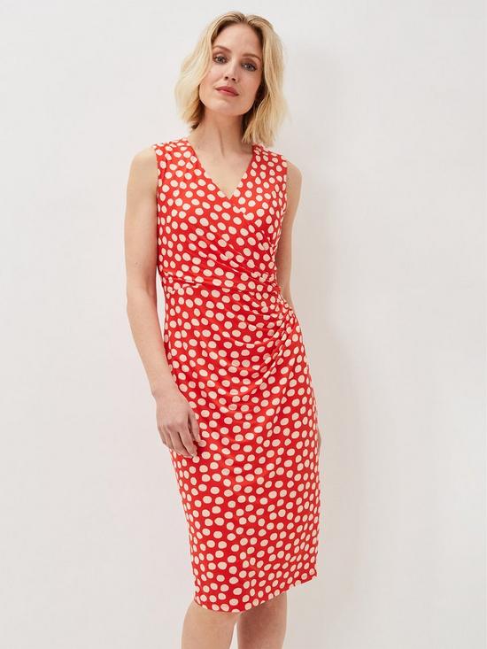 front image of phase-eight-phase-8-tia-spot-jackie-dress
