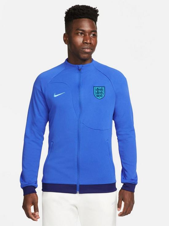 front image of nike-mens-england-anthem-i96-jacket-blue