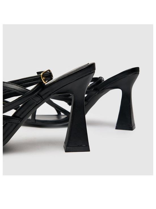 stillFront image of schuh-serene-croc-flared-heel-sandal-black