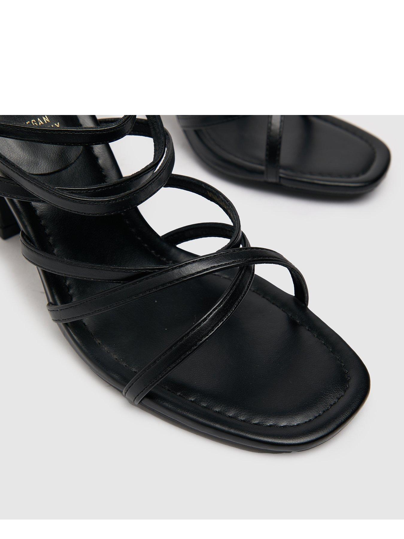  image of schuh-serene-croc-flared-heel-sandal-black