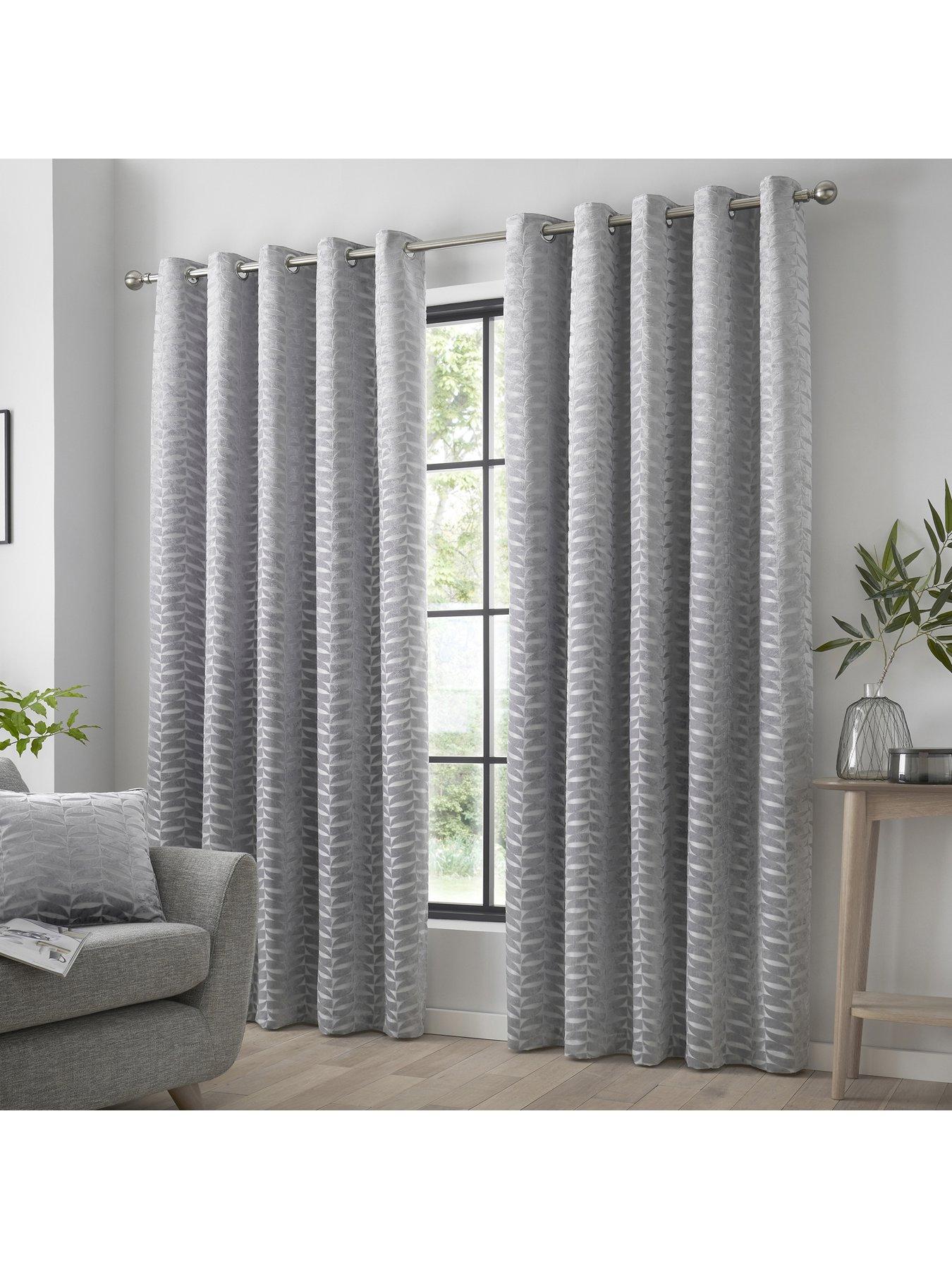 Image 1 of 4 of Curtina Kendal Geometric Jacquard Lined Eyelet Curtains