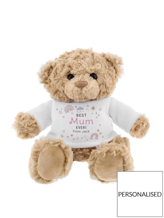front image of the-personalised-memento-company-bespoke-best-mum-ever-teddy-bear