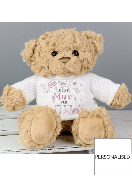 stillFront image of the-personalised-memento-company-bespoke-best-mum-ever-teddy-bear