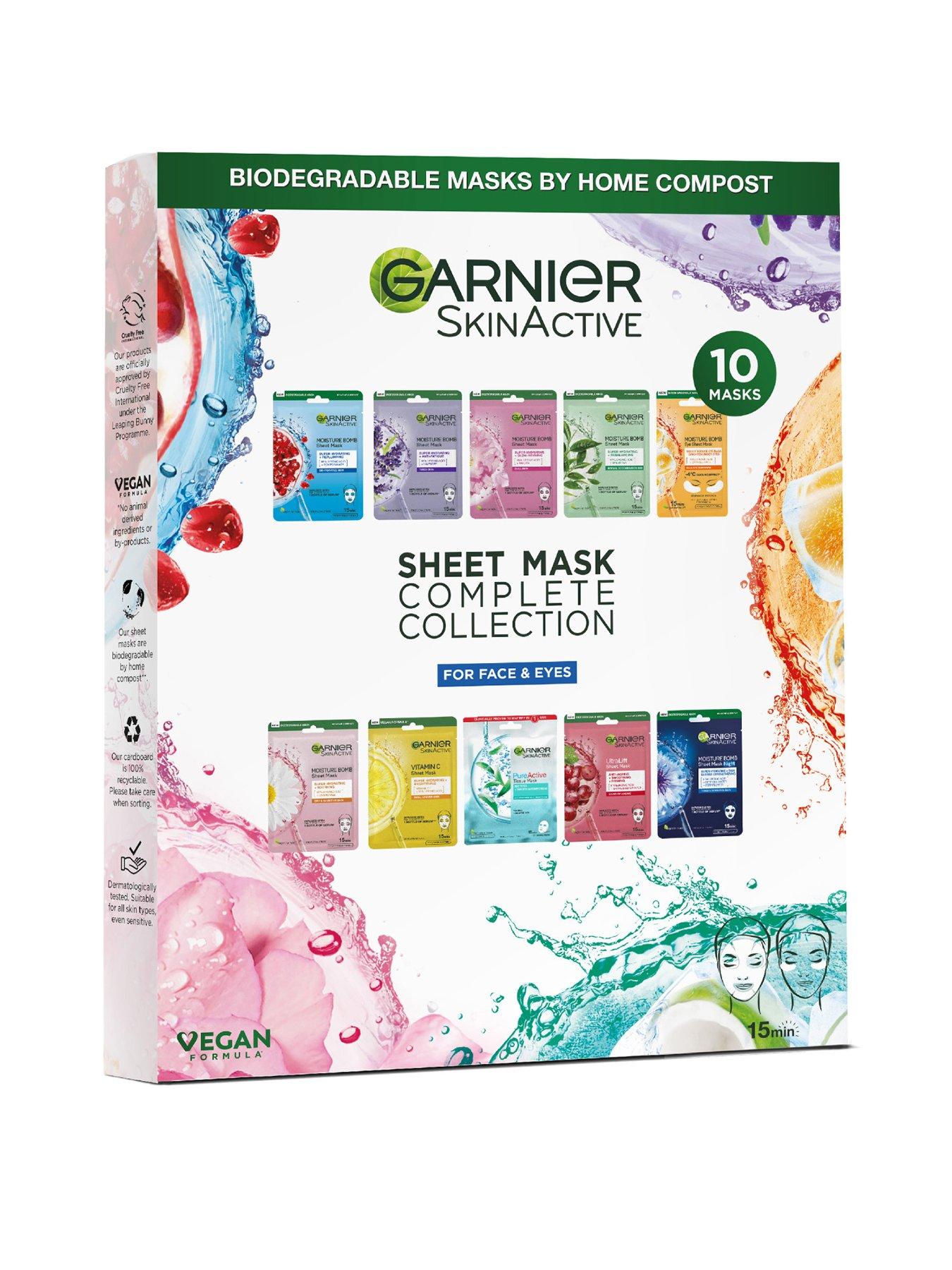  image of garnier-skinactive-sheet-masks-complete-collection-set-of-10-face-amp-eye-masks