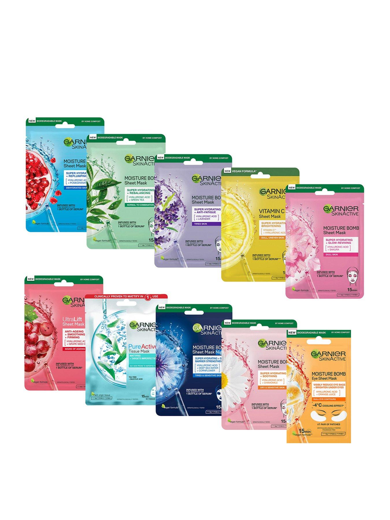  image of garnier-skinactive-sheet-masks-complete-collection-set-of-10-face-amp-eye-masks