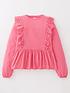  image of v-by-very-girlsnbsplong-sleeve-broidery-tops-2-packnbsp--pinkblack
