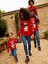  image of mini-v-by-very-unisex-kids-family-christmas-bear-jumper-red