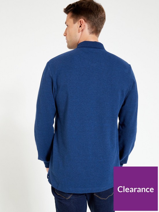 stillFront image of everyday-long-sleeve-pique-polo-navy