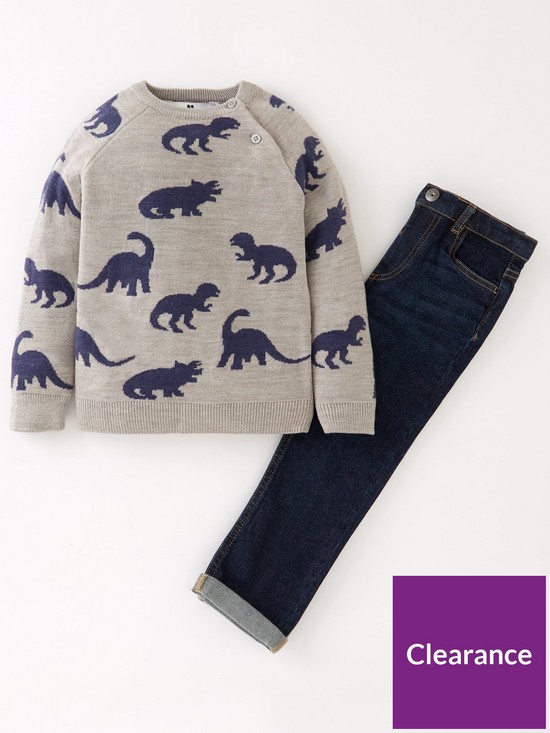 front image of mini-v-by-very-boys-knitted-dino-jumper-and-jean-set-multinbsp