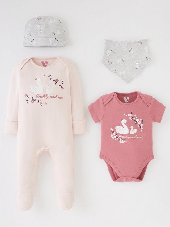 front image of mini-v-by-very-4-piecenbspbaby-girlsnbspmummy-and-daddy-set-pink