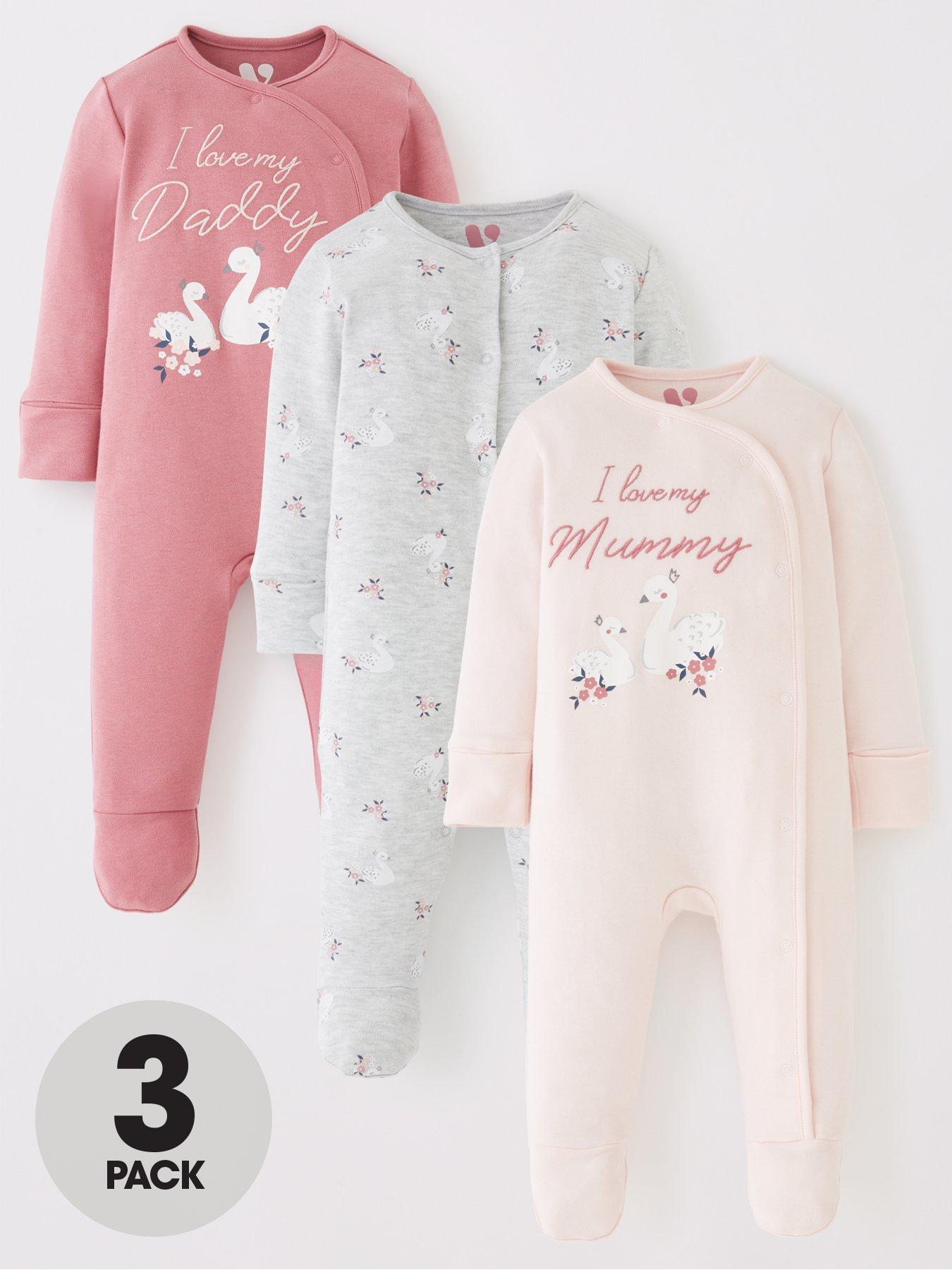 Baby girls Poplin Frill Sleepsuit River Island Clothing Loungewear Sleepsuits 