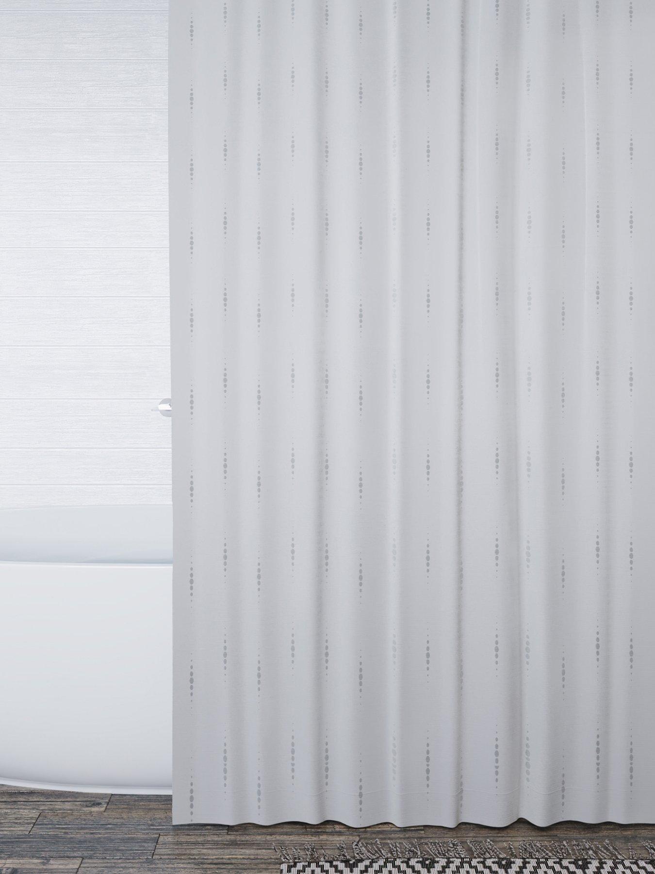 Image 1 of 5 of Croydex Silver Dotty Shower Curtain