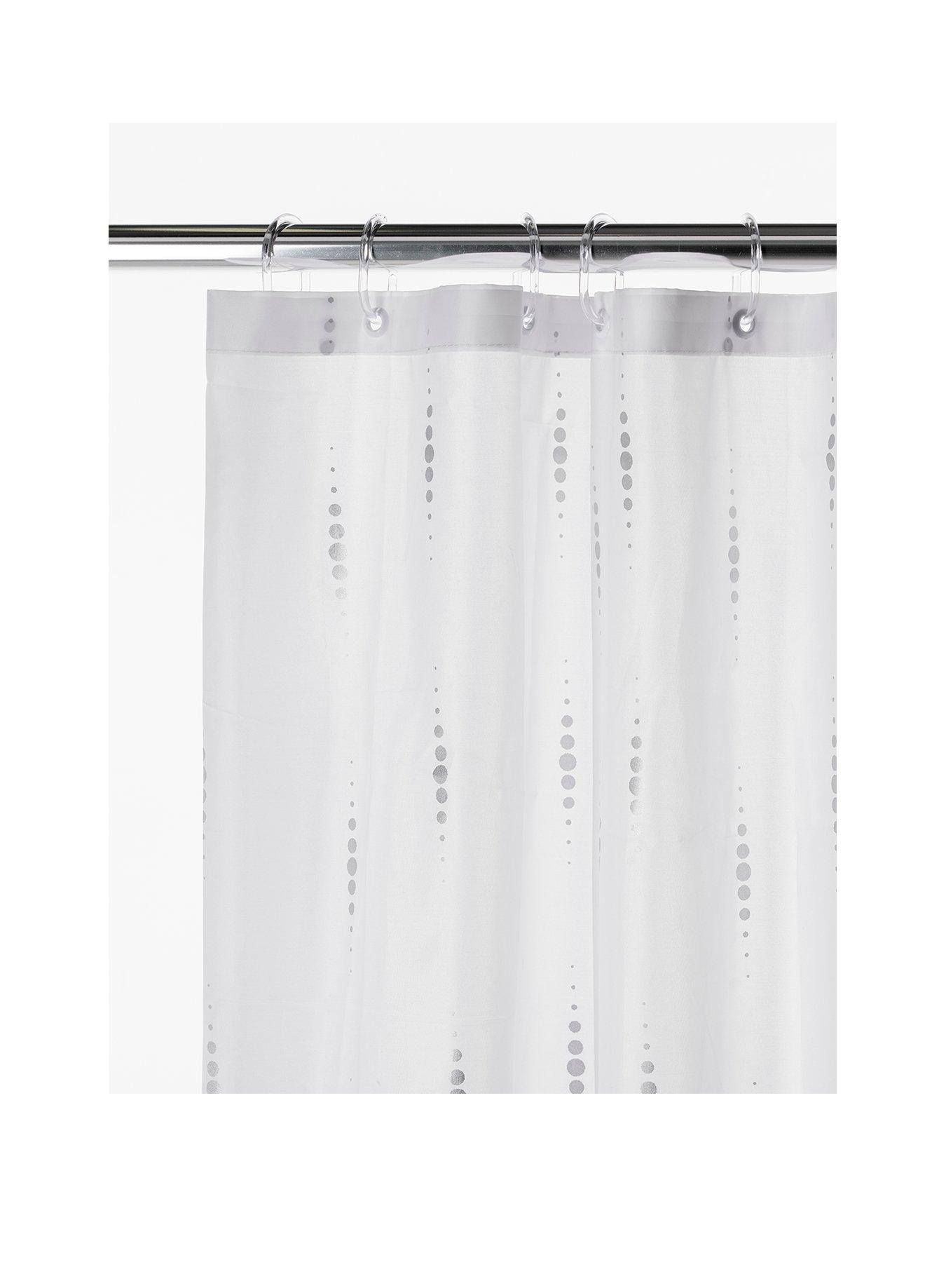 Image 2 of 5 of Croydex Silver Dotty Shower Curtain
