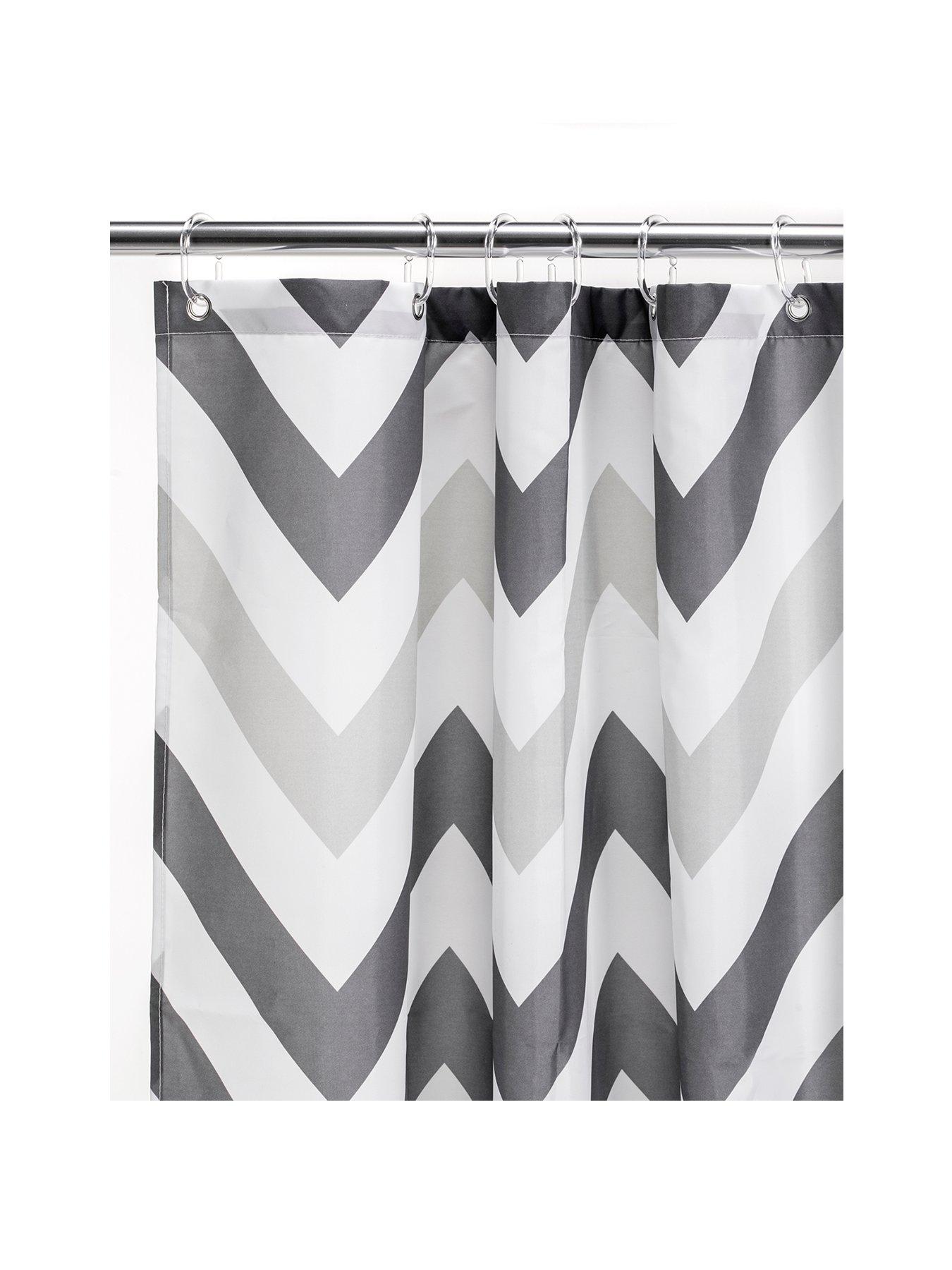 croydex-two-tone-chevron-shower-curtain