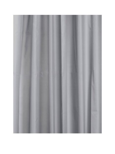 croydex-plain-grey-textile-shower-curtain