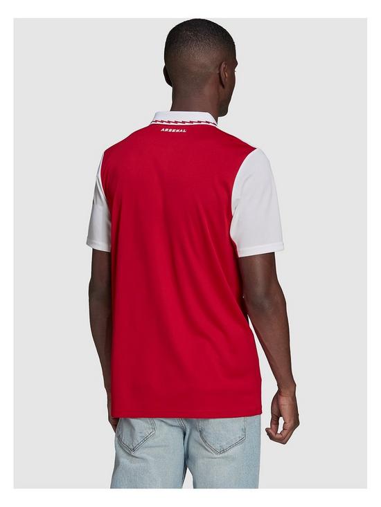back image of adidas-arsenal-home-2223-short-sleevenbspshirt-redwhite