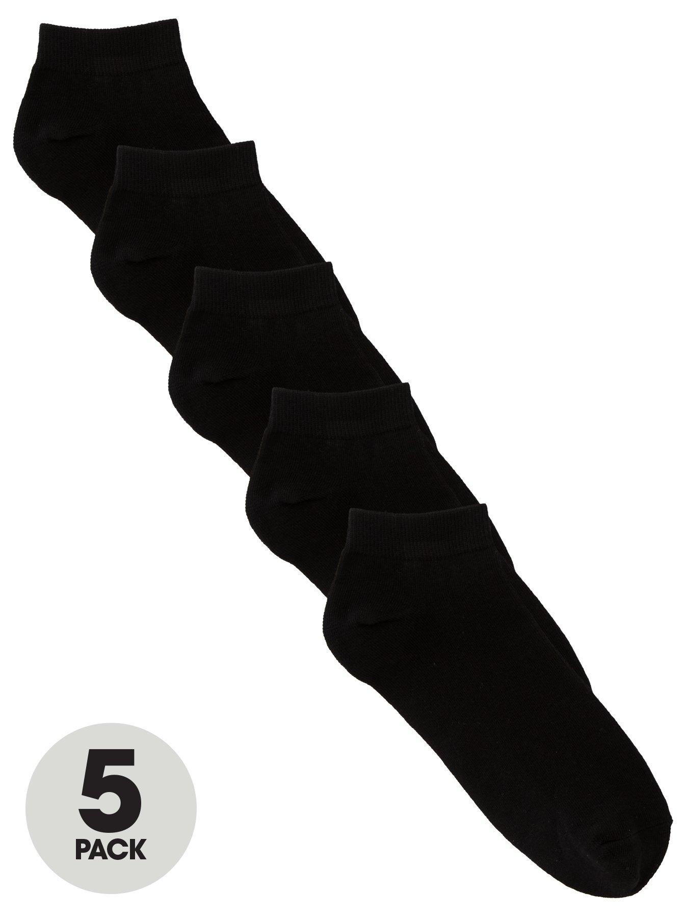 Image 1 of 3 of The Very Collection Mens 5 Pack Cotton Rich Trainer Socks - Black