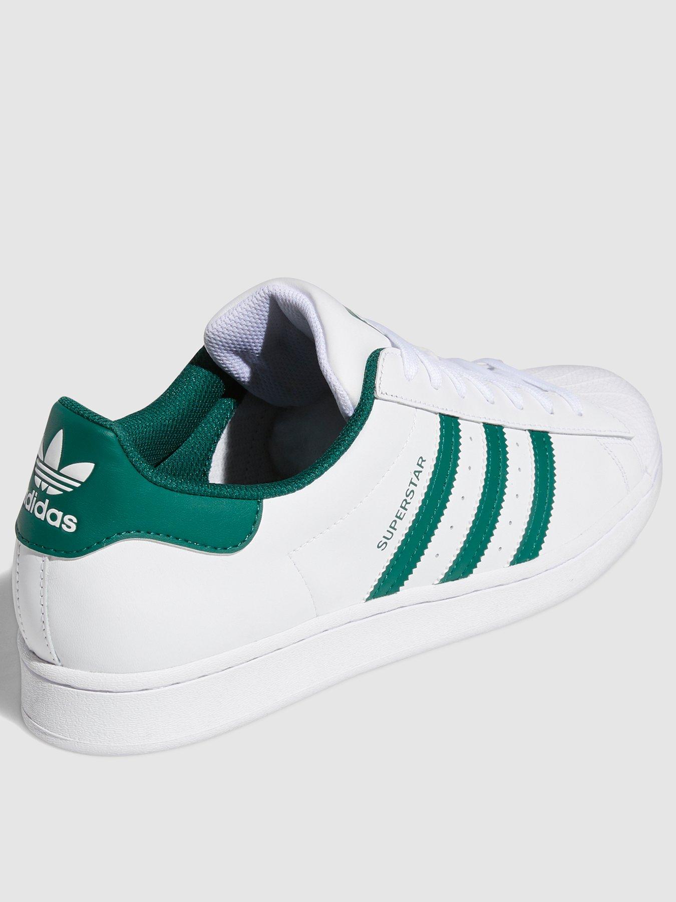 adidas Originals Superstar Trainers White Green littlewoods