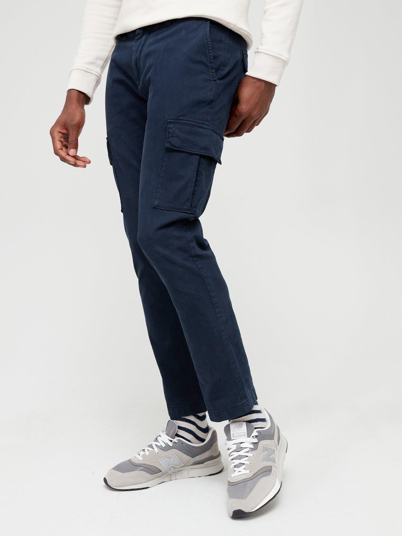 front image of lyle-scott-lyle-amp-scott-cargo-trouser-dark-navy