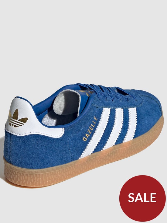stillFront image of adidas-originals-kids-gazelle-bluewhitegum