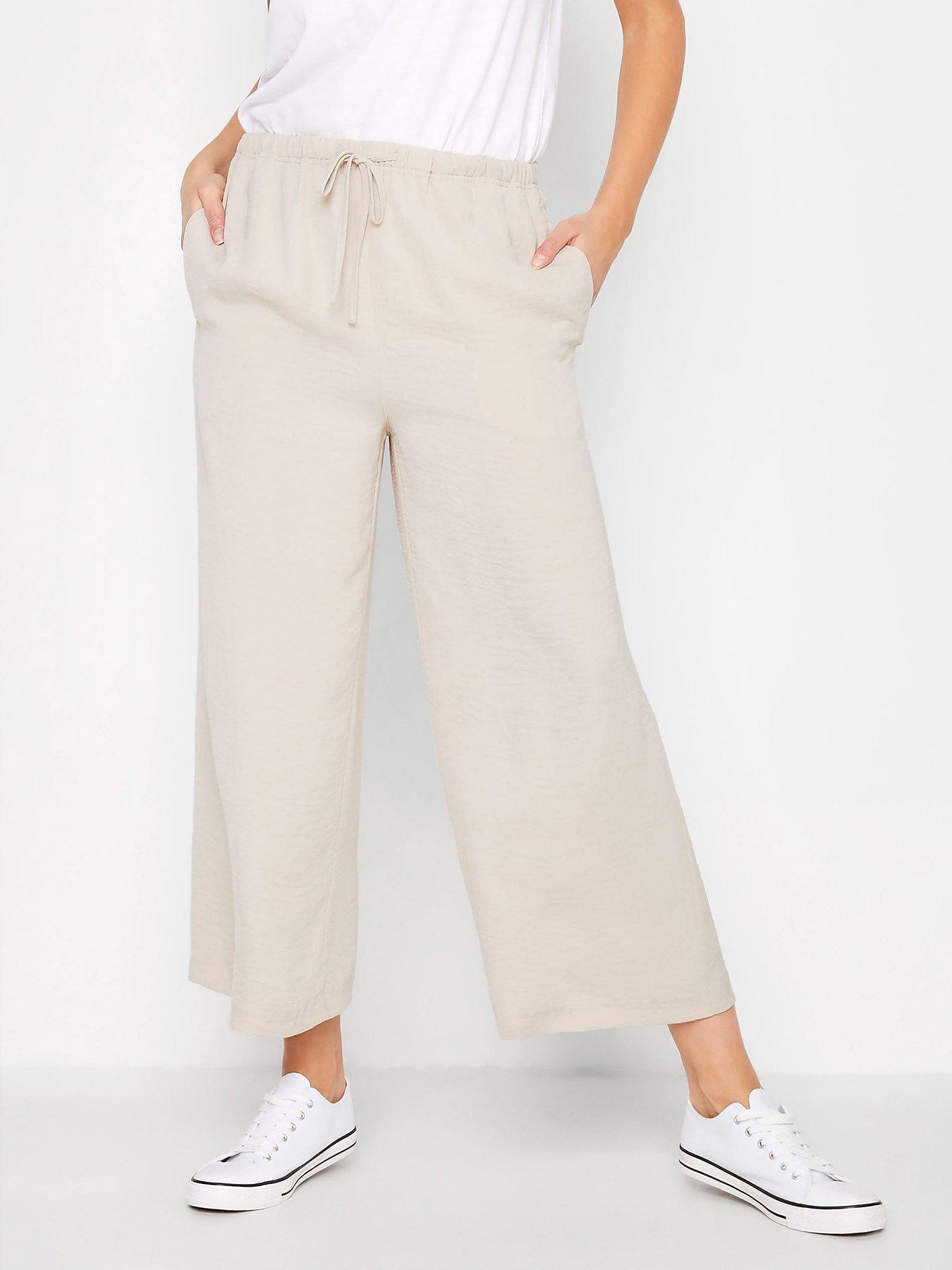 Slacks and Chinos Capri and cropped trousers Womens Clothing Trousers Mango Beige Saty Trousers in Natural 