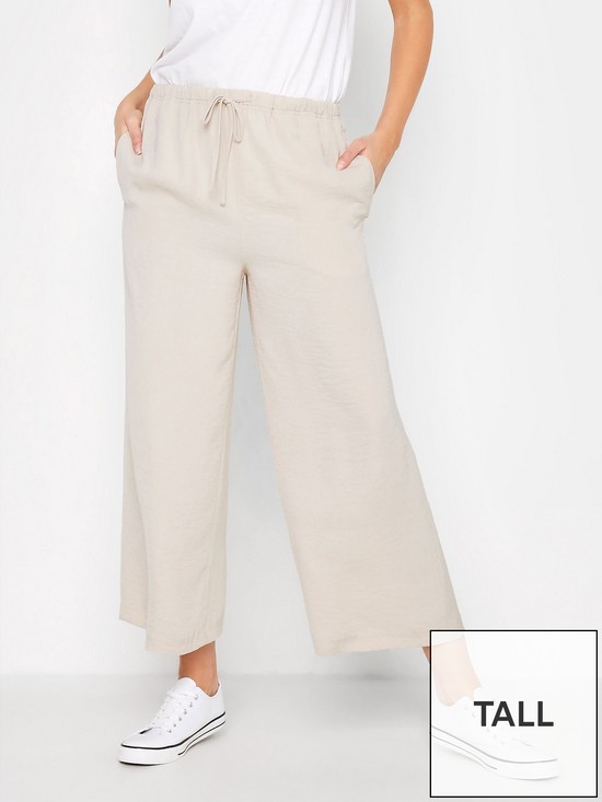 front image of long-tall-sally-linen-blendnbspcropped-trousers-natural
