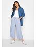  image of long-tall-sally-linen-blend-cropped-trousers-light-blue