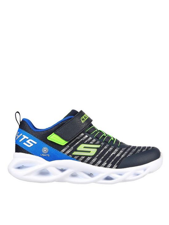 front image of skechers-boys-twisty-brights-trainers
