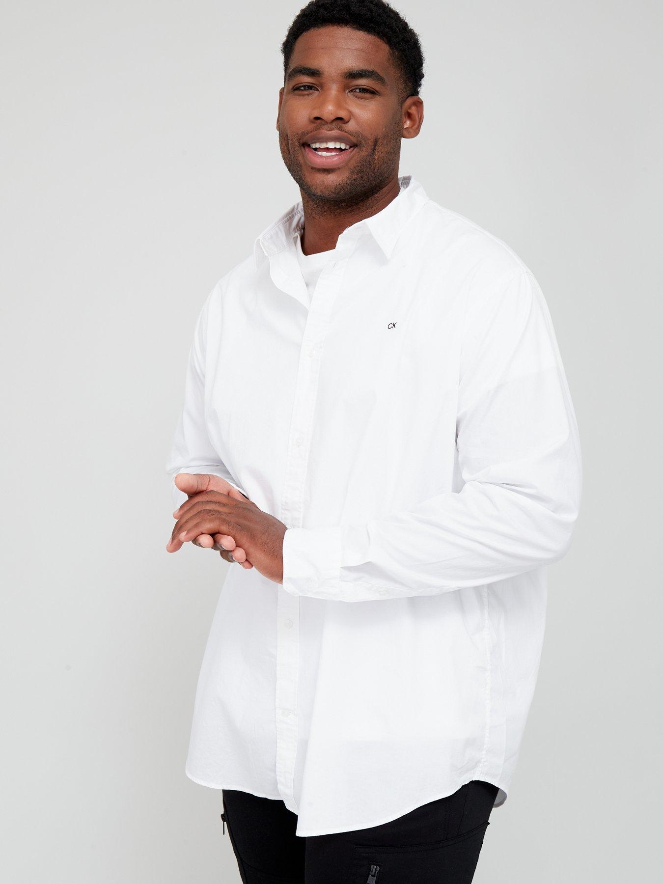 Calvin Klein Slim Fit Stretch Poplin Shirt - White