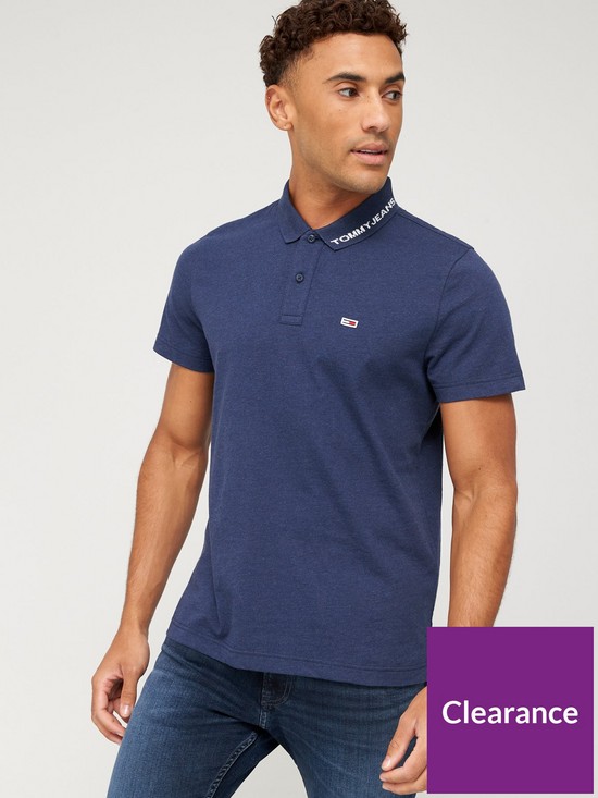 Tommy Jeans Jersey Polo Shirt - Twilight Navy | littlewoods.com